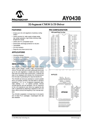 AY0438IL datasheet - 32-Segment CMOS LCD Driver