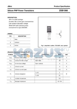 2SB1566 datasheet - Silicon PNP Power Transistors