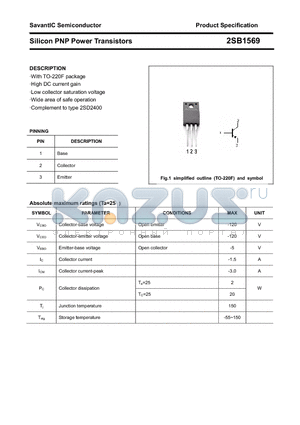2SB1569 datasheet - Silicon PNP Power Transistors