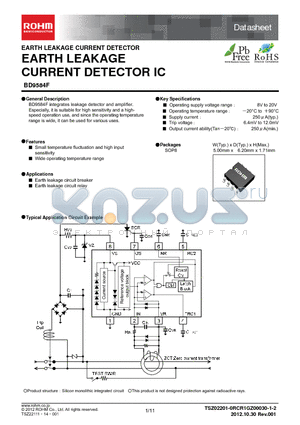 BD9584F-E datasheet - EARTH LEAKAGE  CURRENT DETECTOR IC