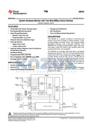 AMC80 datasheet - System Hardware Monitor with Two-Wire/SMBus Serial Interface