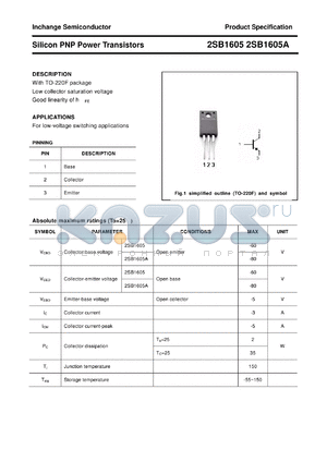 2SB1605 datasheet - Silicon PNP Power Transistors