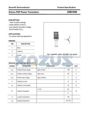 2SB1606 datasheet - Silicon PNP Power Transistors