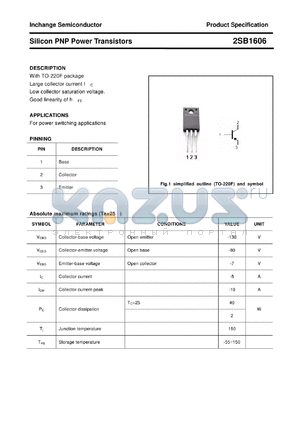 2SB1606 datasheet - Silicon PNP Power Transistors