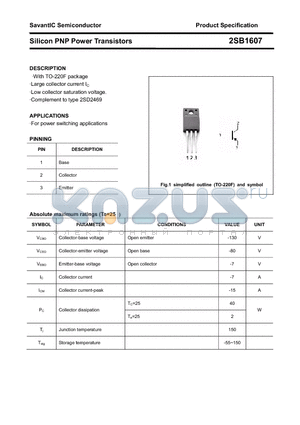 2SB1607 datasheet - Silicon PNP Power Transistors