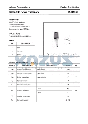 2SB1607 datasheet - Silicon PNP Power Transistors