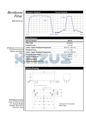 2010-2 datasheet - Bandpass Filter