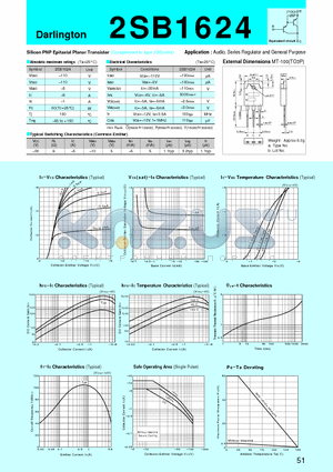 2SB1624 datasheet - Silicon PNP Epitaxial Planar Transistor(Audio, Series Regulator and General Purpose)