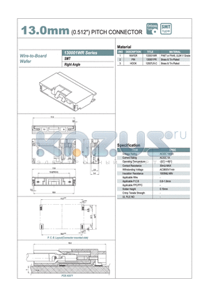 130001WR datasheet - 13.0mm PITCH CONNECTOR