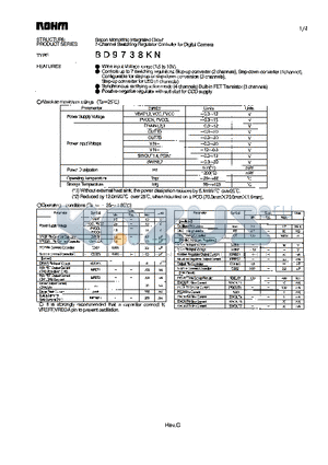 BD9738KN datasheet - 7-Channel Switching Regulator Controller for Digital Camera