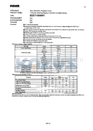 BD9749MWV datasheet - Silicon Monolithic Integrated Circuit