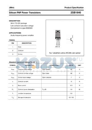 2SB1640 datasheet - Silicon PNP Power Transistors