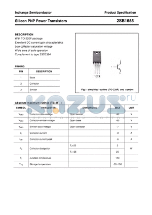 2SB1655 datasheet - Silicon PNP Power Transistors