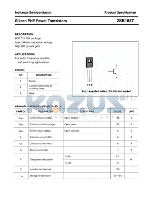2SB1657 datasheet - Silicon PNP Power Transistors