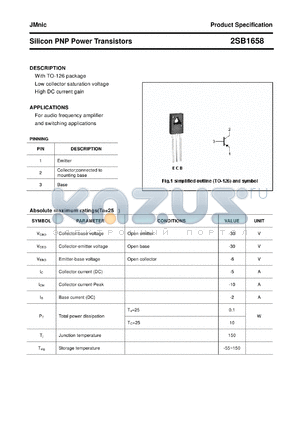 2SB1658 datasheet - Silicon PNP Power Transistors