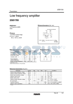 2SB1705 datasheet - Low frequency amplifier