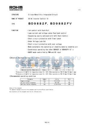 BD9882F datasheet - Silicon Monolithic Integrated Circuit