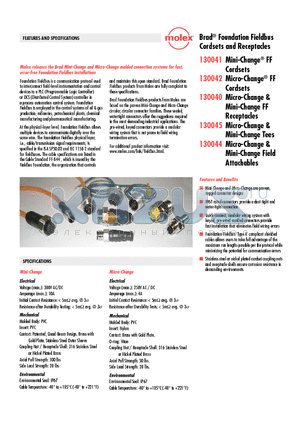 1300131001 datasheet - Brad^ Foundation Fieldbus Cordsets and Receptacles