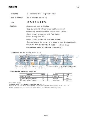 BD9884FV datasheet - DC-AC Inverter Control IC