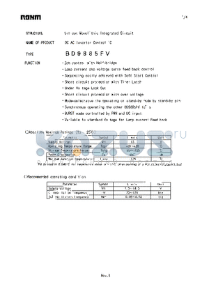 BD9885FV datasheet - DC-AC Inverter Control IC