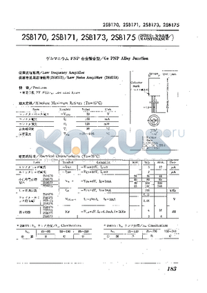 2SB175B datasheet - Ge PNP Alloy Junction