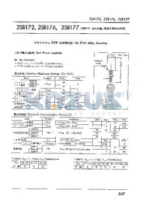 2SB177 datasheet - GE PNP ALLOY JUNCTION