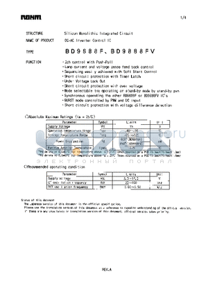 BD9888FV datasheet - DC-AC Inverter Control IC