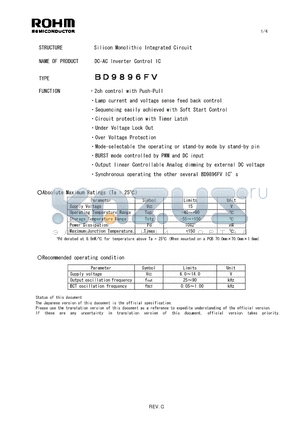 BD9896FV datasheet - Silicon Monolithic Integrated Circuit