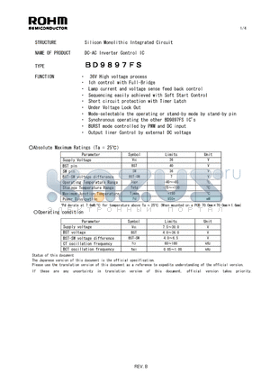 BD9897FS datasheet - Silicon Monolithic Integrated Circuit