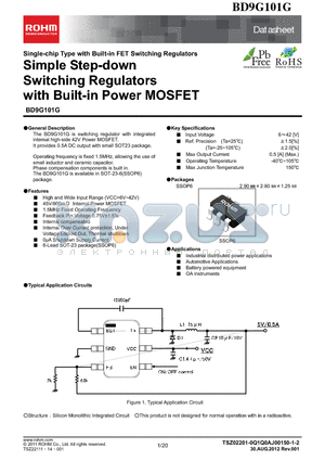 BD9G101G-TR datasheet - Simple Step-down Switching Regulators with Built-in Power MOSFET