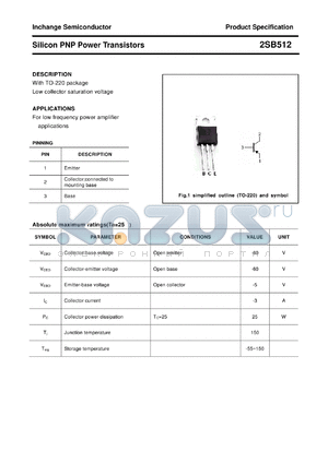 2SB512 datasheet - Silicon PNP Power Transistors