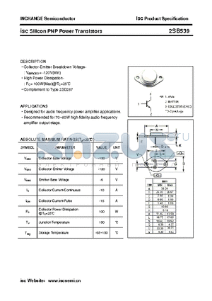 2SB539 datasheet - isc Silicon PNP Power Transistors