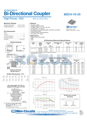 BDCA-10-25 datasheet - Bi-Directional Coupler