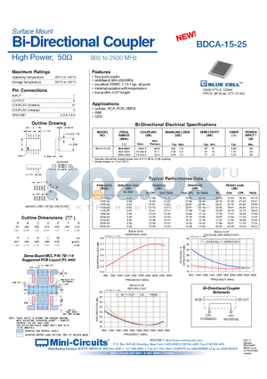 BDCA-15-25 datasheet - Bi-Directional Coupler