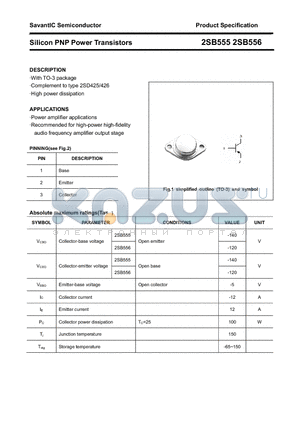 2SB555 datasheet - Silicon PNP Power Transistors