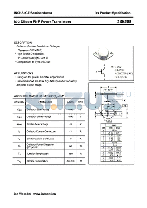 2SB558 datasheet - isc Silicon PNP Power Transistors