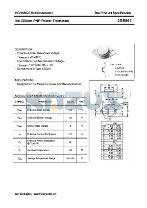 2SB563 datasheet - isc Silicon PNP Power Transistor