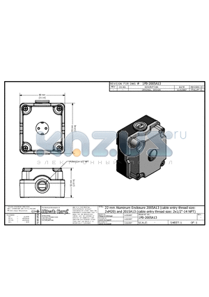 2015A13 datasheet - 22 mm Aluminum Enclosure 2005A13 and 2015A13