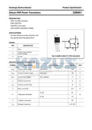 2SB601 datasheet - Silicon PNP Power Transistors