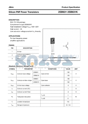 2SB631 datasheet - Silicon PNP Power Transistors