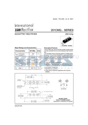 201CMQ045 datasheet - SCHOTTKY RECTIFIER