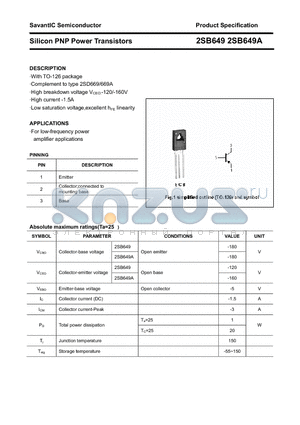 2SB649A datasheet - Silicon PNP Power Transistors