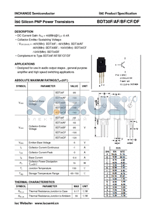 BDT30BF datasheet - isc Silicon PNP Power Transistors