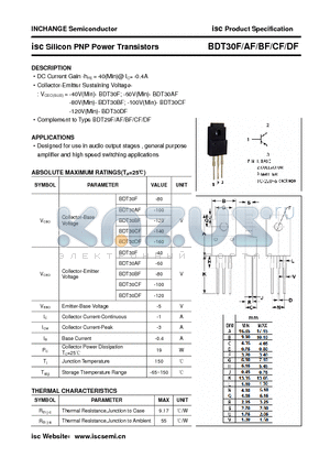 BDT30CF datasheet - isc Silicon PNP Power Transistors