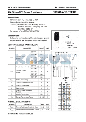 BDT31AF datasheet - isc Silicon NPN Power Transistors