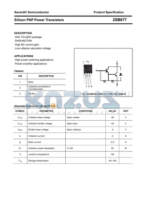 2SB677 datasheet - Silicon PNP Power Transistors