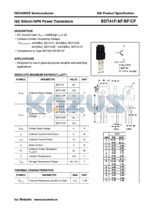 BDT41AF datasheet - isc Silicon NPN Power Transistors