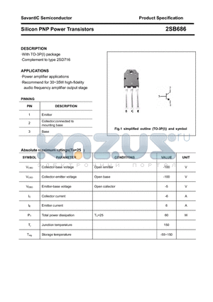 2SB686 datasheet - Silicon PNP Power Transistors