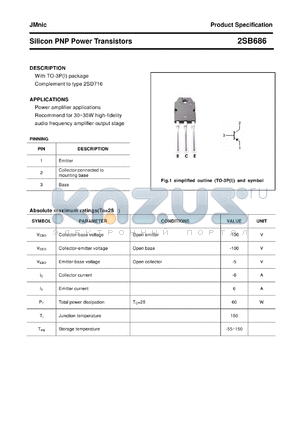 2SB686 datasheet - Silicon PNP Power Transistors