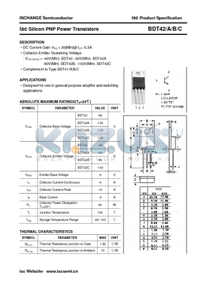 BDT42 datasheet - isc Silicon PNP Power Transistors